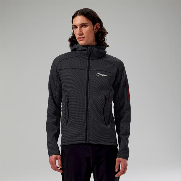 berghaus Men's Pravitale Mountain 2.0 Hooded Fleece Jacket - Dark Grey/ Black - XS