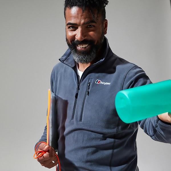 berghaus Men's Prism Micro Polartec Half Zip Fleece - Dark Grey - XS