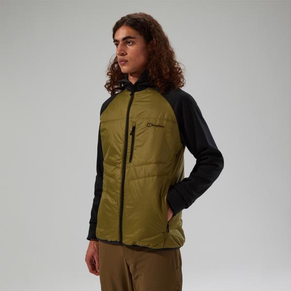 Berghaus Men's Trawden Hybrid Hooded Jacket - Green/Black - 2XL