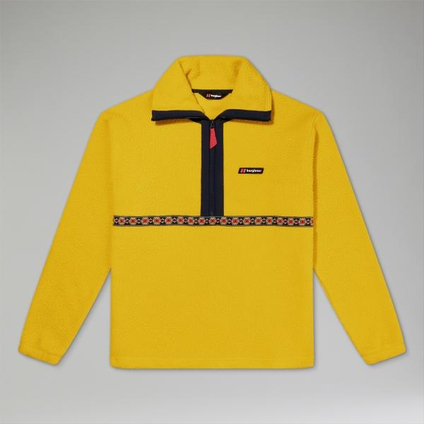 Berghaus Unisex Rhynie Aztec Half Zip Fleece - Yellow/Blue - S