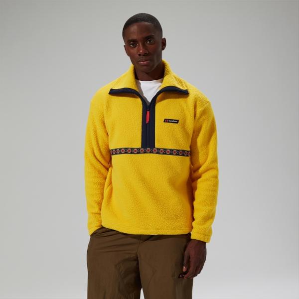 Berghaus Unisex Rhynie Aztec Half Zip Fleece - Yellow/Blue - S