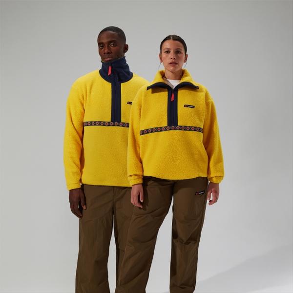 berghaus Unisex Rhynie Aztec Half Zip Fleece - Yellow/Blue - S