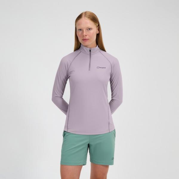 Berghaus Women's 24/7 Half Zip Long Sleeve Tech Tee - Purple