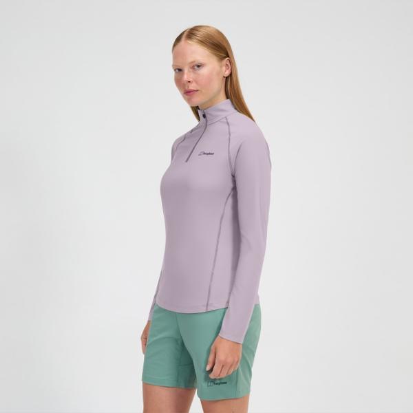Berghaus Women's 24/7 Half Zip Long Sleeve Tech Tee - Purple