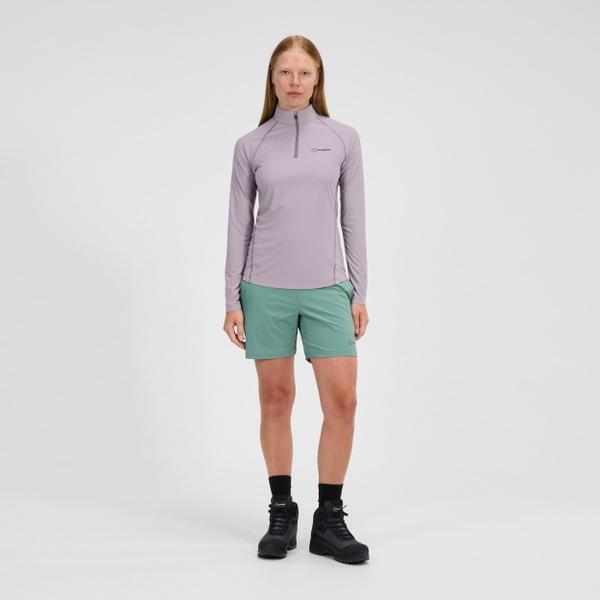 berghaus Women's 24/7 Half Zip Long Sleeve Tech Tee - Purple