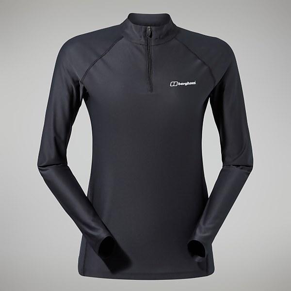 Berghaus Women's 24/7 Tech Tee Long Sleeve Half Zip Black - 8