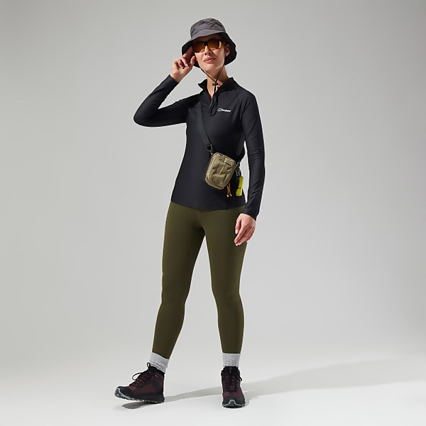 Berghaus Women's 24/7 Tech Tee Long Sleeve Half Zip Black - 8
