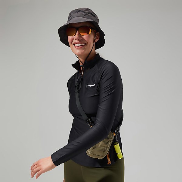 berghaus Women's 24/7 Tech Tee Long Sleeve Half Zip Black - 8