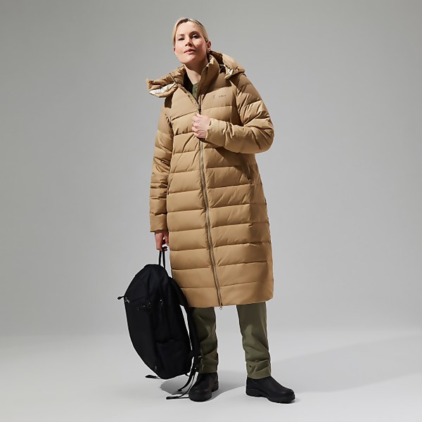 berghaus Women's Embo 4in1 Down Insulated Long Jacket Natural - 8