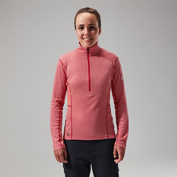 berghaus Women's MTN Guide Long Sleeve Half Zip Red - 12