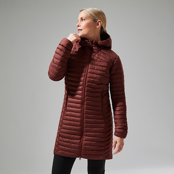 Berghaus Women's Nula Micro Synthetic Insulated Long Jacket Brown - 16