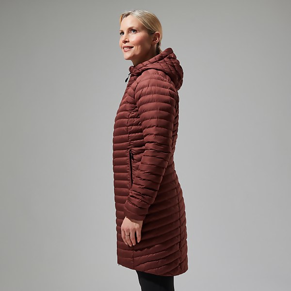 Berghaus Women's Nula Micro Synthetic Insulated Long Jacket Brown - 16