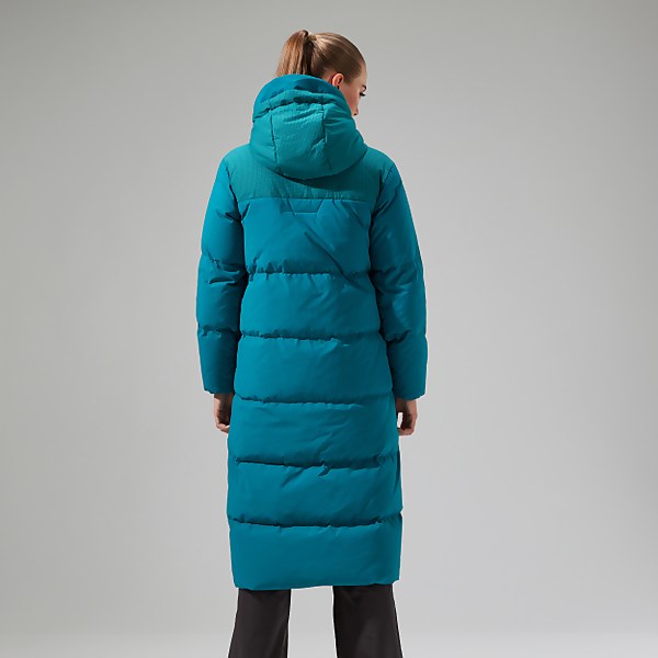 Berghaus Women's Saffren Duster Hooded Down Insulated Jacket Turquoise - 6