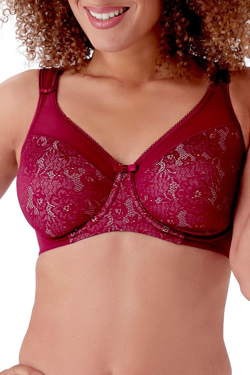 Berlei Beauty Lace Underwired Smoothing Bra - Burgundy