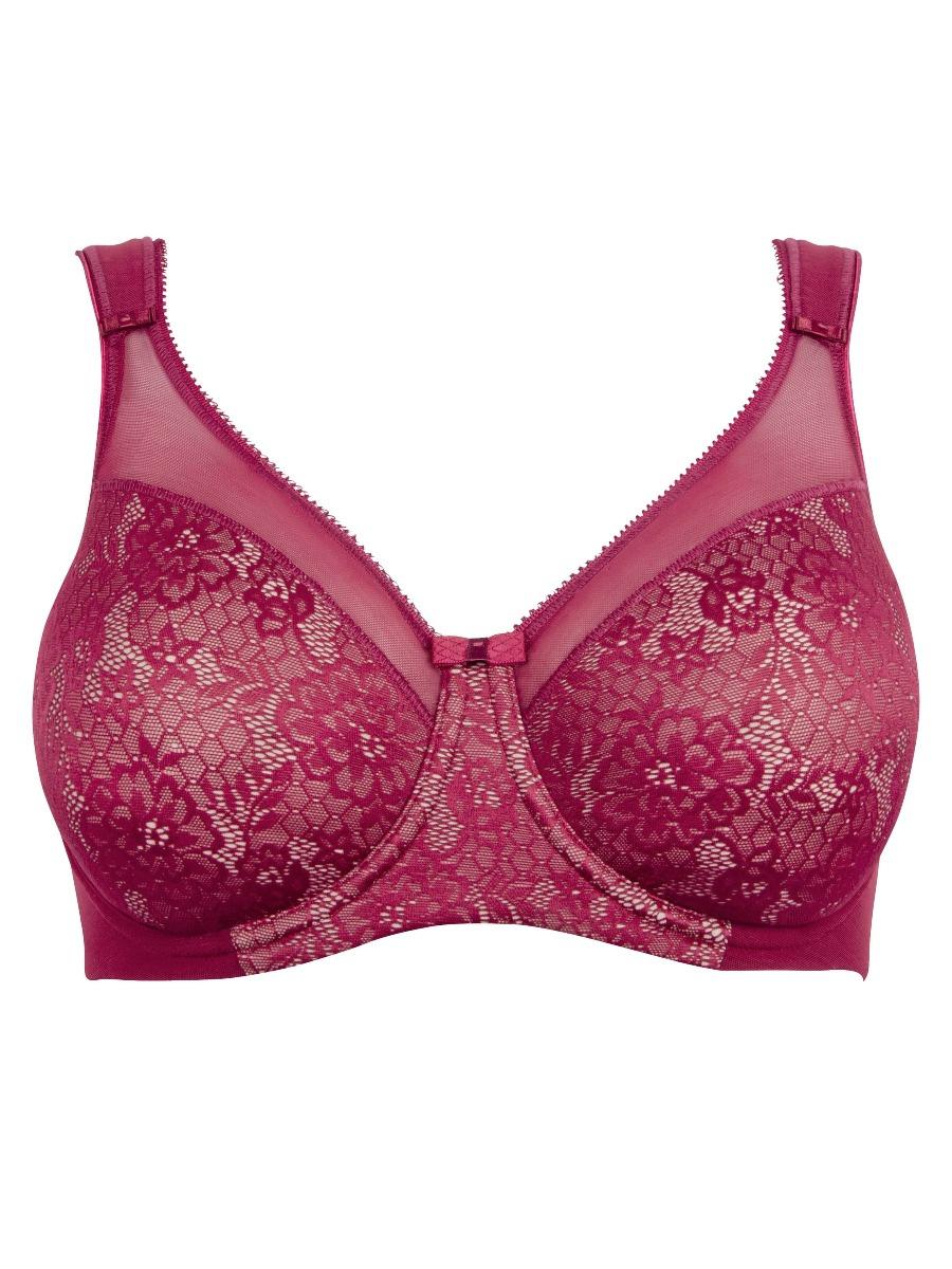 berlei Beauty Lace Underwired Smoothing Bra - Burgundy