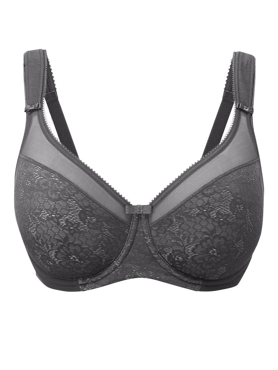 berlei Beauty Lace Underwired Smoothing Bra - Dark Grey