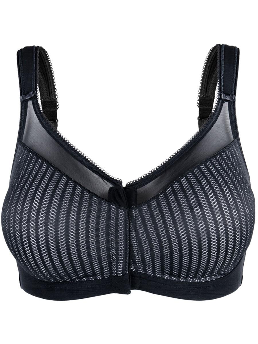 berlei Beauty Stripe Front Fastening Bra - Black/Grey