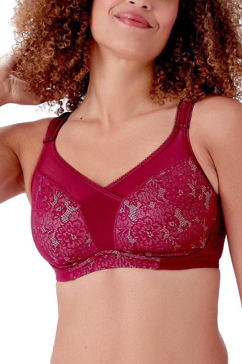 Berlei Beauty Non Wired Minimiser Bra - Burgundy