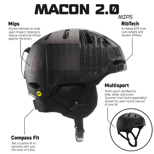 Bern Bern Macon 2.0 MIPS Helmet - Satin Vapor