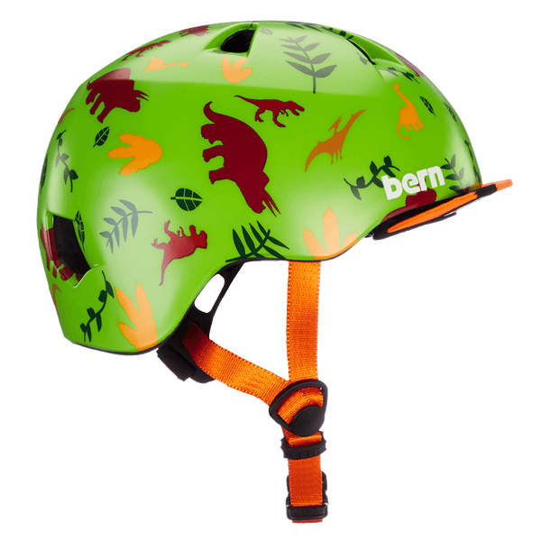 Bern Bern Tigre Youth Helmet - Satin Green Dino