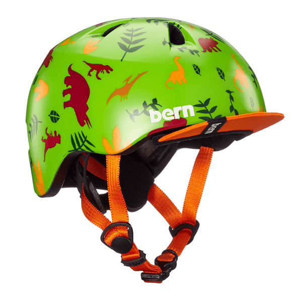 bern Bern Tigre Youth Helmet - Satin Green Dino