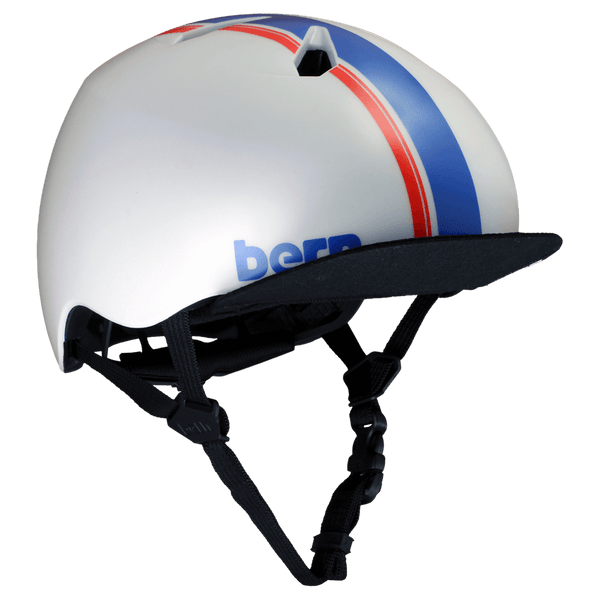 Bern Bern Nino DVRT Youth Helmet - Satin White Racing Stripe