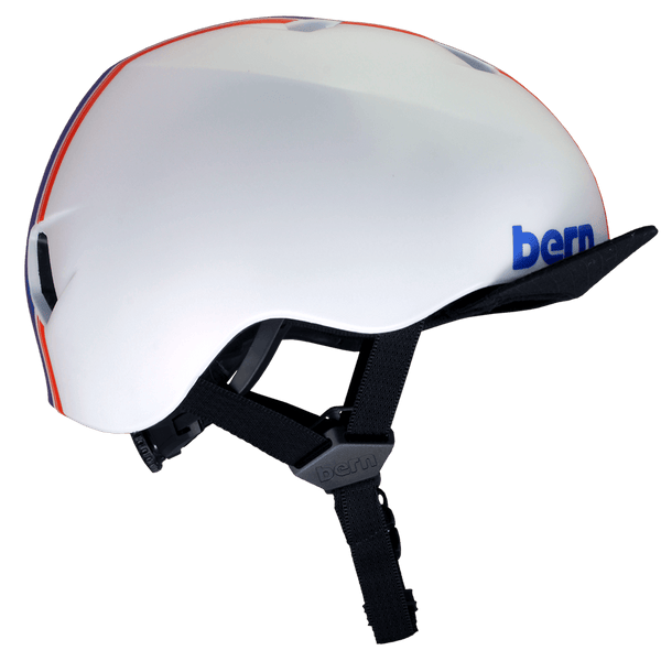 bern Bern Nino DVRT Youth Helmet - Satin White Racing Stripe