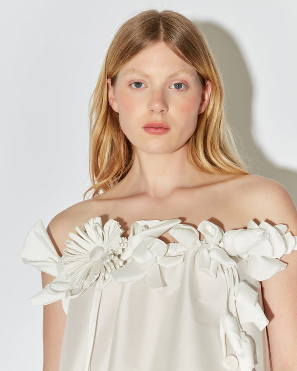 Bernadette Dress Tan 3D Bouquet