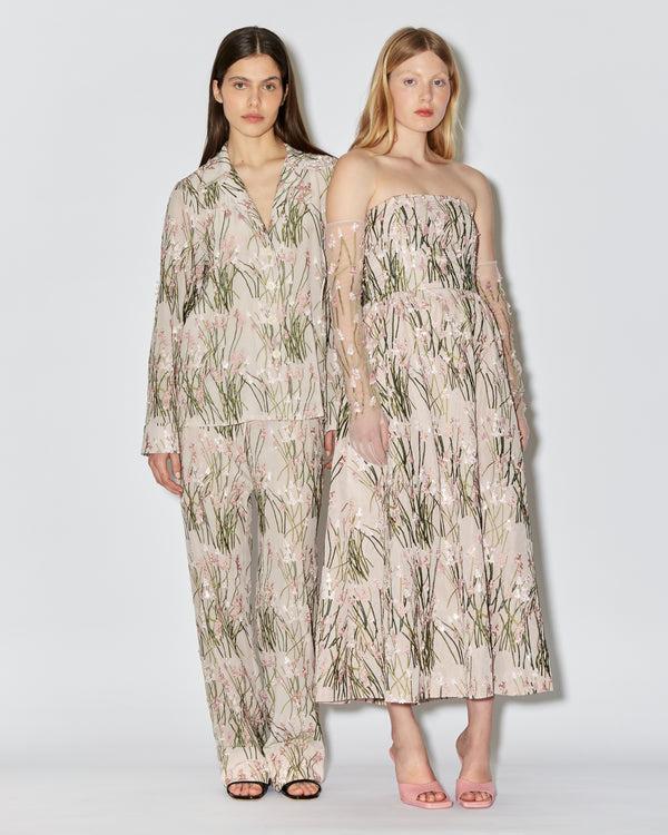 Bernadette Hand-embroidered Long Gloves