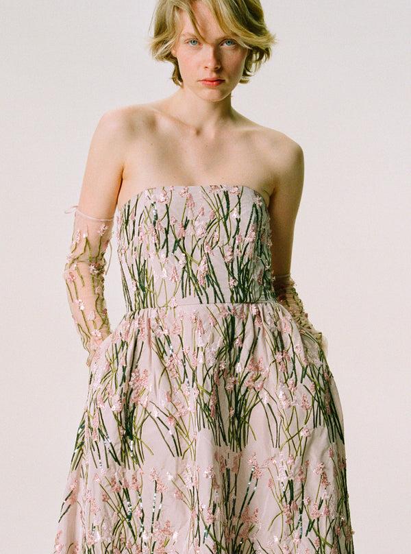 bernadette Hand-embroidered Long Gloves