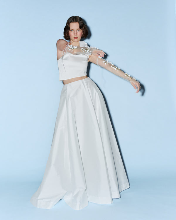 bernadette Hand-embroidered Long Gloves