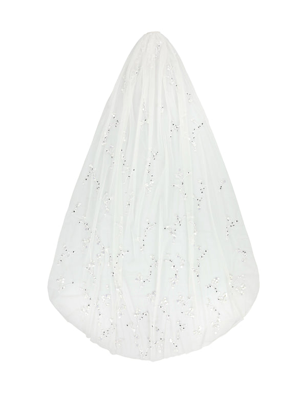 Bernadette Hand-embroidered Long Veil