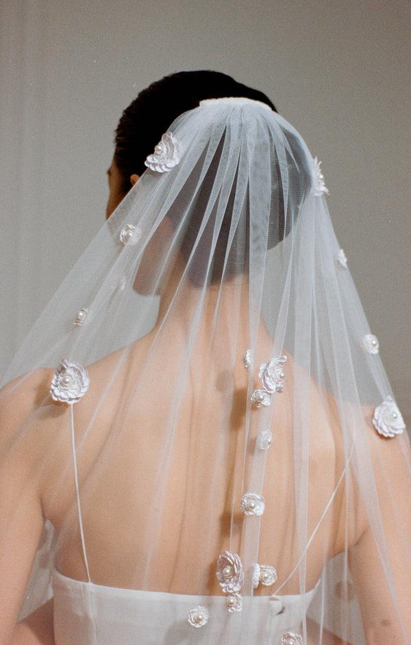 bernadette Hand-embroidered Long Veil