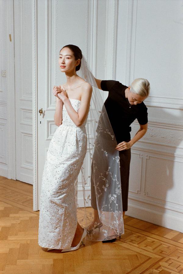 bernadette Hand-embroidered Long Veil