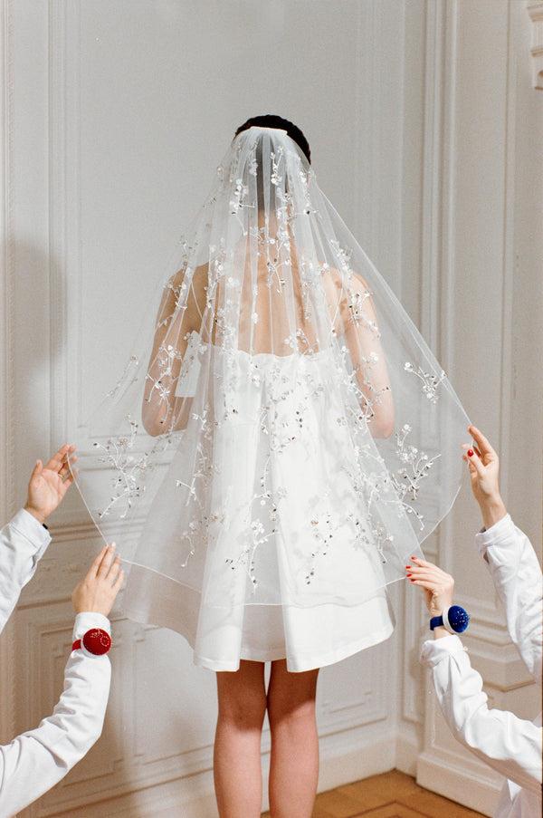 bernadette Hand-embroidered Midi Veil
