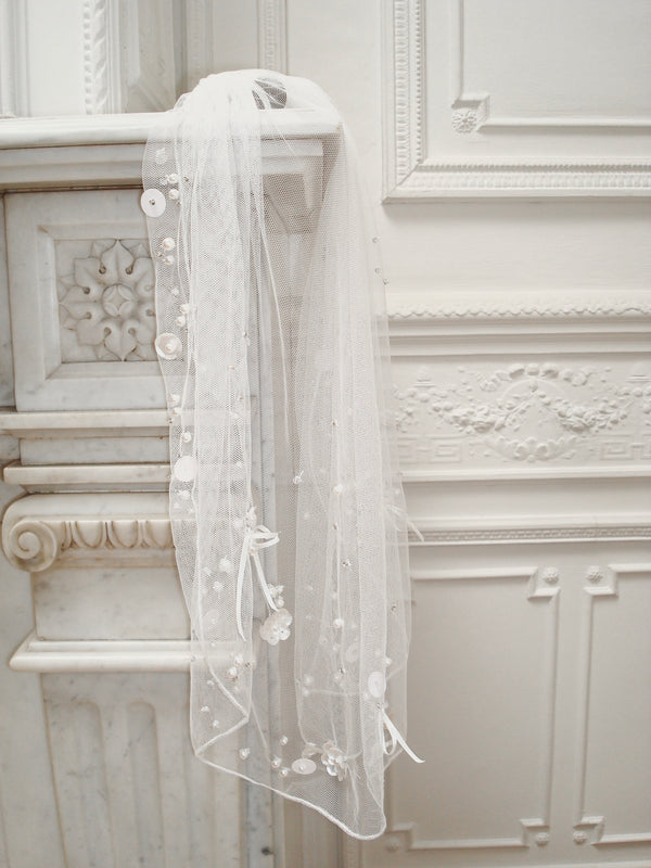 Bernadette Hand-Embroidered Short Veil