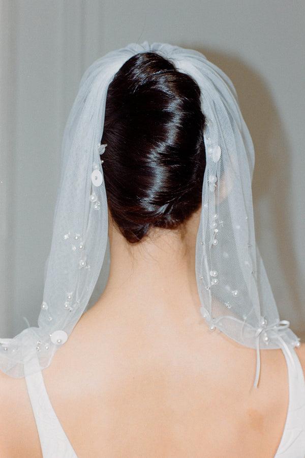 Bernadette Hand-Embroidered Short Veil