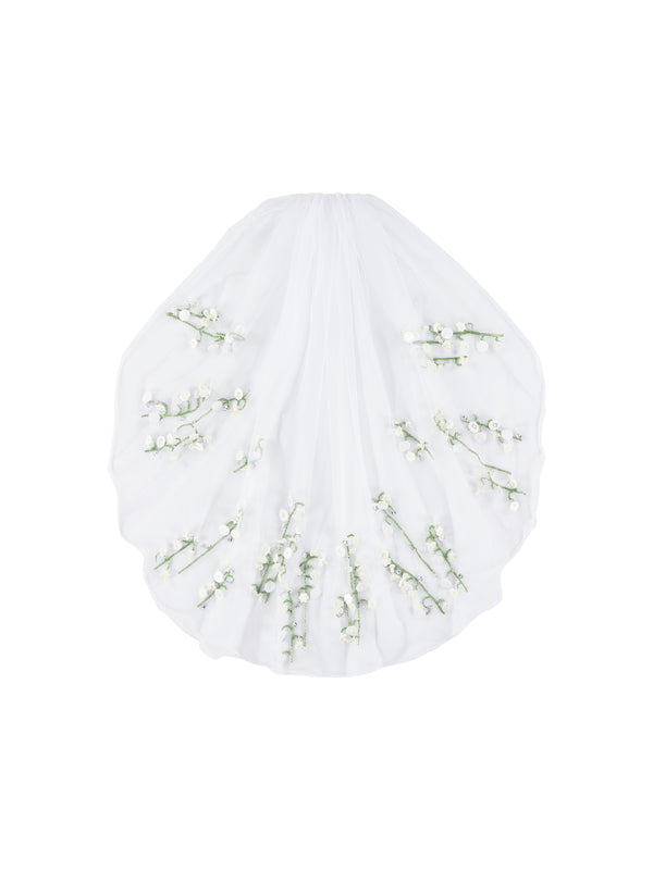 Bernadette Hand-embroidered Short Veil