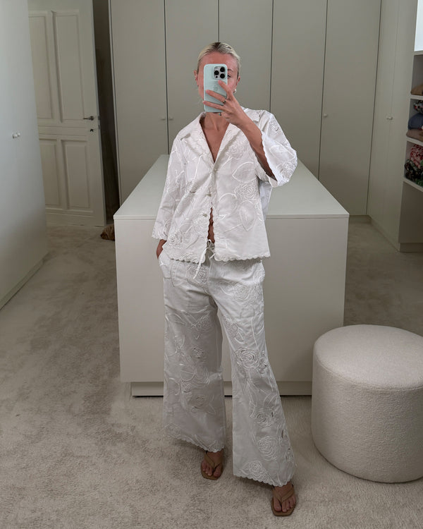 Bernadette Pants Petit Beurre Embroidered