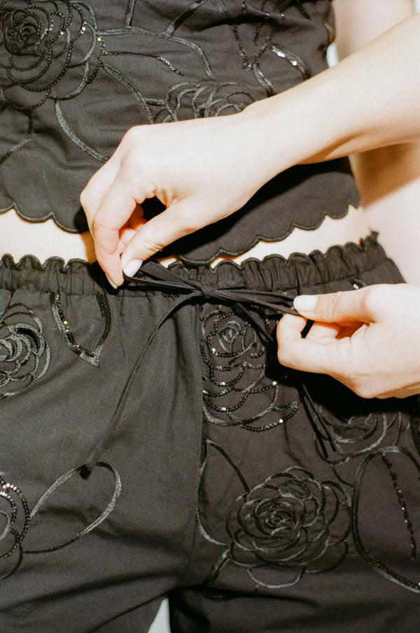 Bernadette Pants Petit Beurre Embroidered