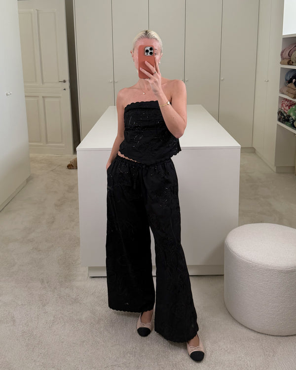 Bernadette Pants Petit Beurre Embroidered