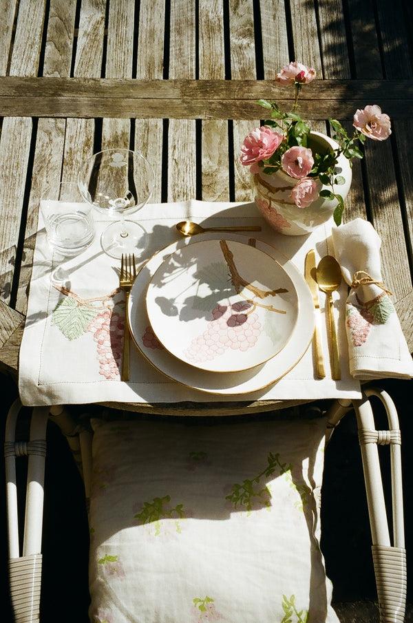 Bernadette Set Of 2 Hand-Embroidered Placemats