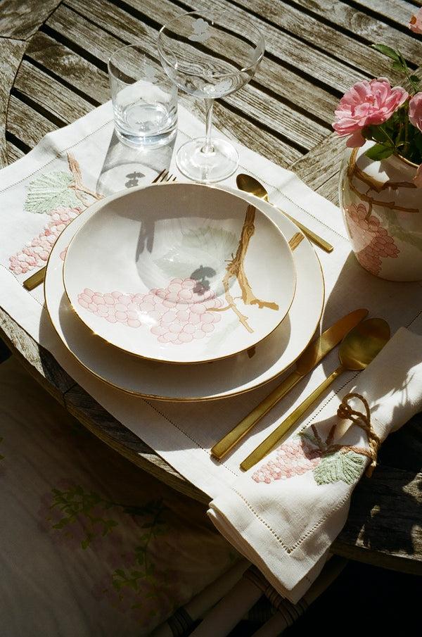 Bernadette Set Of 2 Hand-Embroidered Placemats