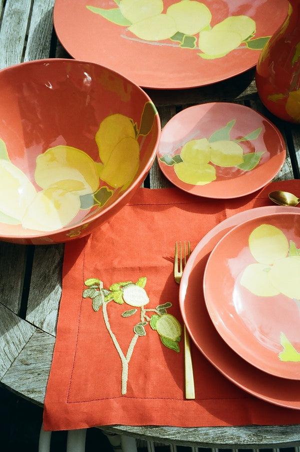 bernadette Set of 2 Hand-Embroidered Placemats