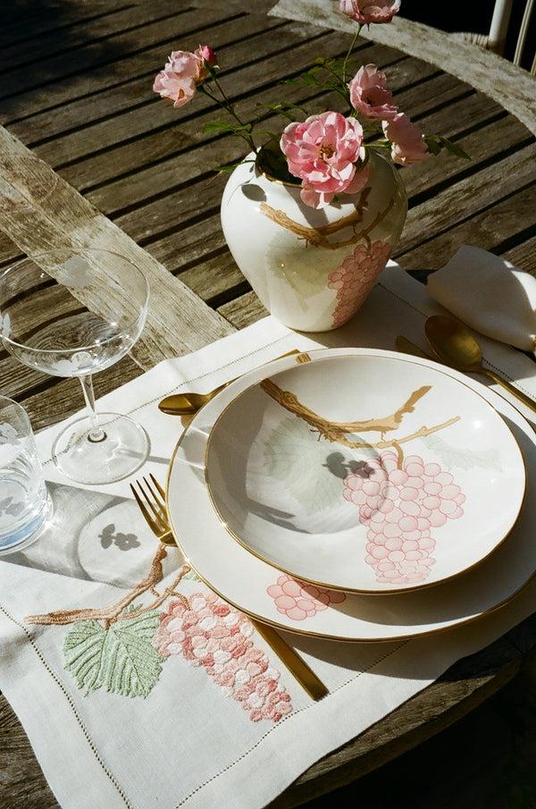 bernadette Set of 2 Hand-Embroidered Placemats