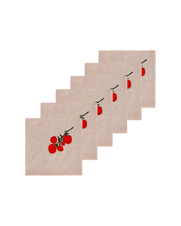 Bernadette Set Of 6 Hand-Embroidered Napkins