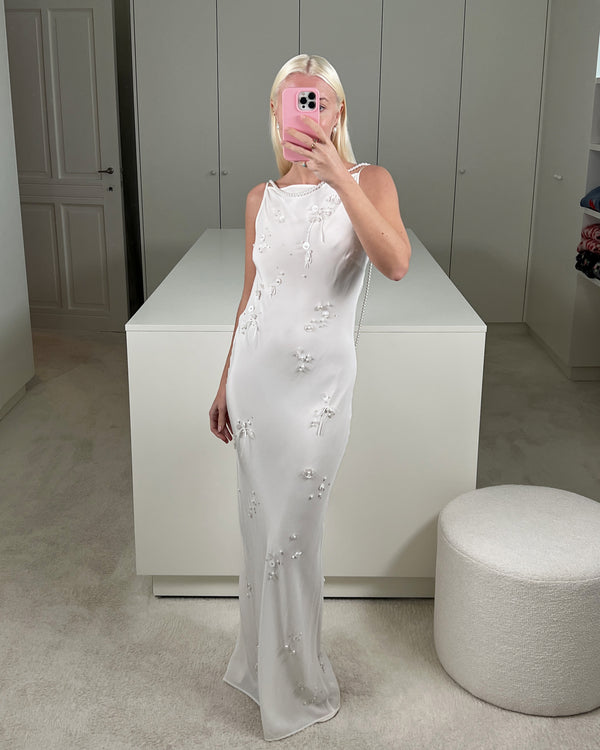 Bernadette Slip Dress Pearl Embroidered