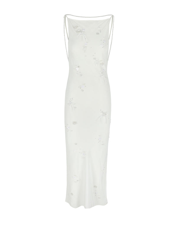 bernadette Slip Dress Pearl Embroidered