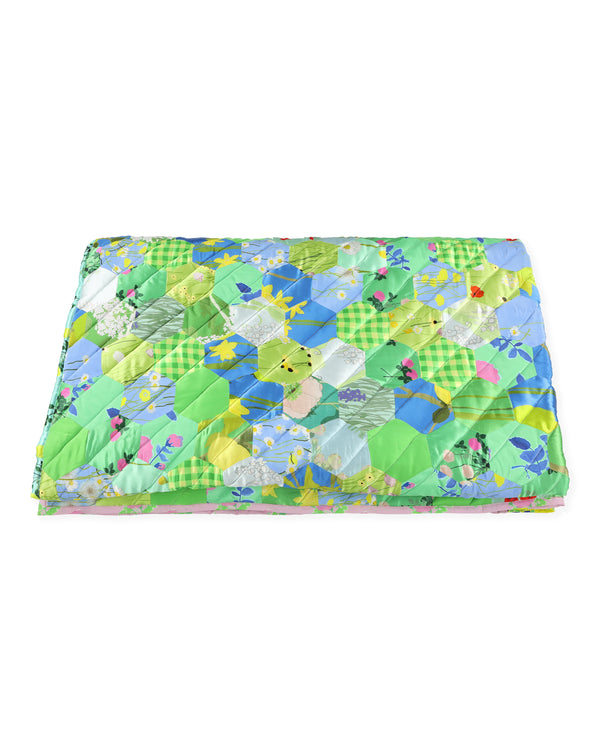 Bernadette Upcycled Quilt - Greens & Blues