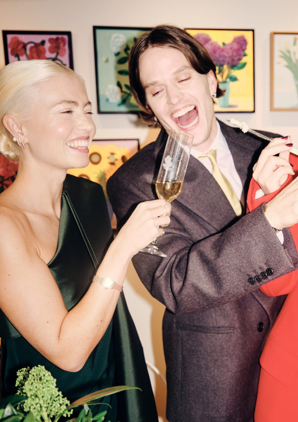 Bernadette Set Of 6 Little Flower Engraved Champagne Glasses